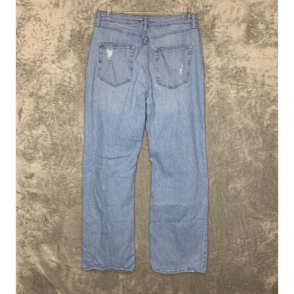 Forever 21 Women 90s Baggy Loose Destroyed High Rise Light Wash Denim Jeans 29 - Picture 2 of 11